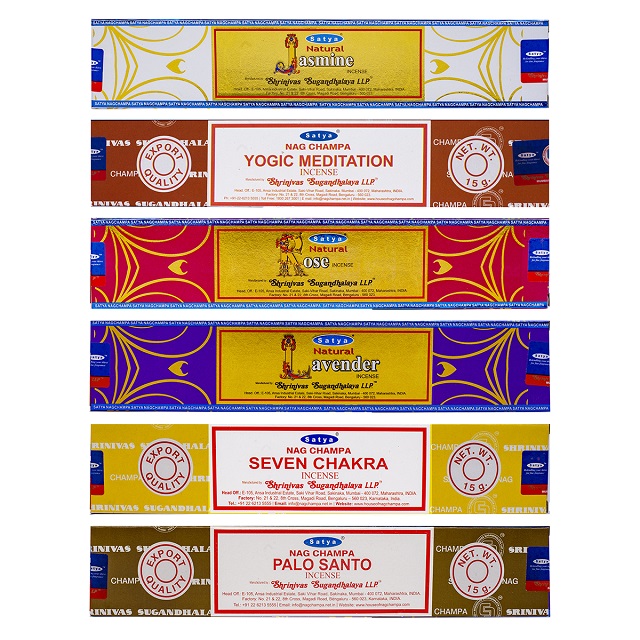Incenso Nag champa SATYA. Display com 12 caixinha de 15gr